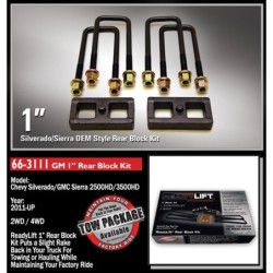 ReadyLift 0'' RearLeaf Spring Block Kit for 2011-2023 GMC Sierra 2500 HD 2WD/4WD