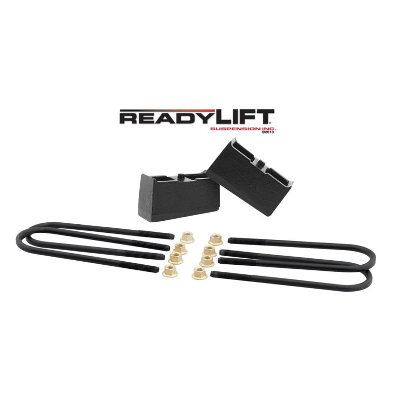 ReadyLift 0'' RearLeaf Spring Block Kit for 1999-2018 GMC Sierra 1500 2WD/4WD