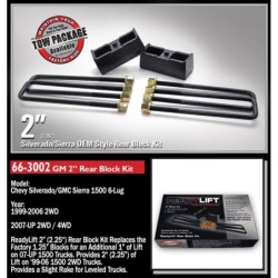 ReadyLift 0'' RearLeaf Spring Block Kit for 1999-2018 GMC Sierra 1500 2WD/4WD